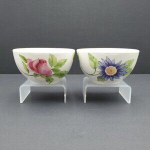 Pfaltzgraff Emma Dessert Bowls Colorful Floral Fruit Sauce Dip Bowls